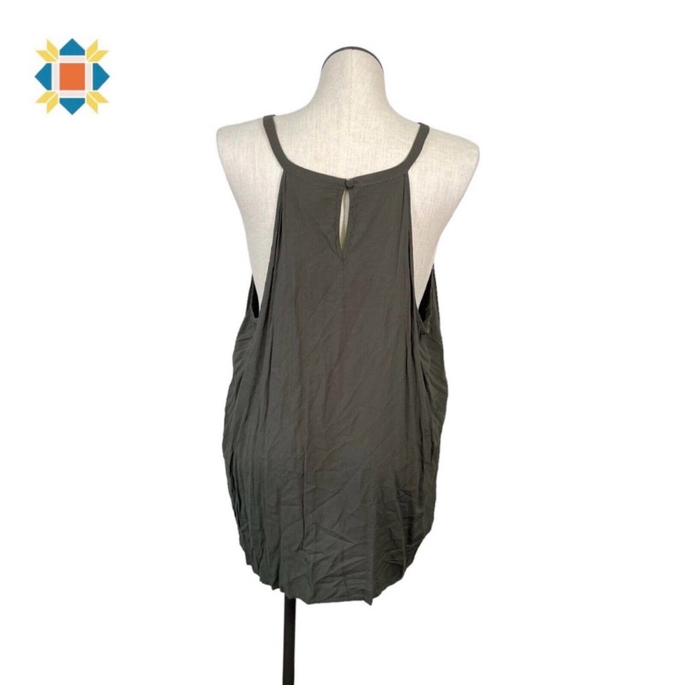 torrid Olive Crochet Yoke Halter-Style Camisole Tank - Picture 2 of 8